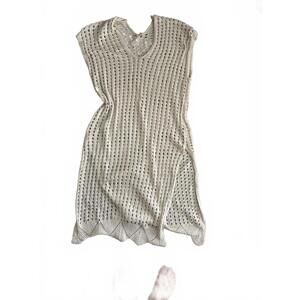 Women's Cream Crocheted Coverup Dress